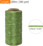 MECCANIXITY Waxed Thread,284 Yard 0.8mm 150D Flat Wax Thread Polyester Waxed String for Leather Sewing Hand Weaving Book Binding Home Decoration,Deep Green