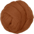 PATIKIL Wool Roving Yarn, 150G/5.3OZ Soft Felting Wool Pure Chunky Roving Yarn Bulk for Needle Felting Knitting Blanket Spinning Weaving DIY Craft, Bright Brown