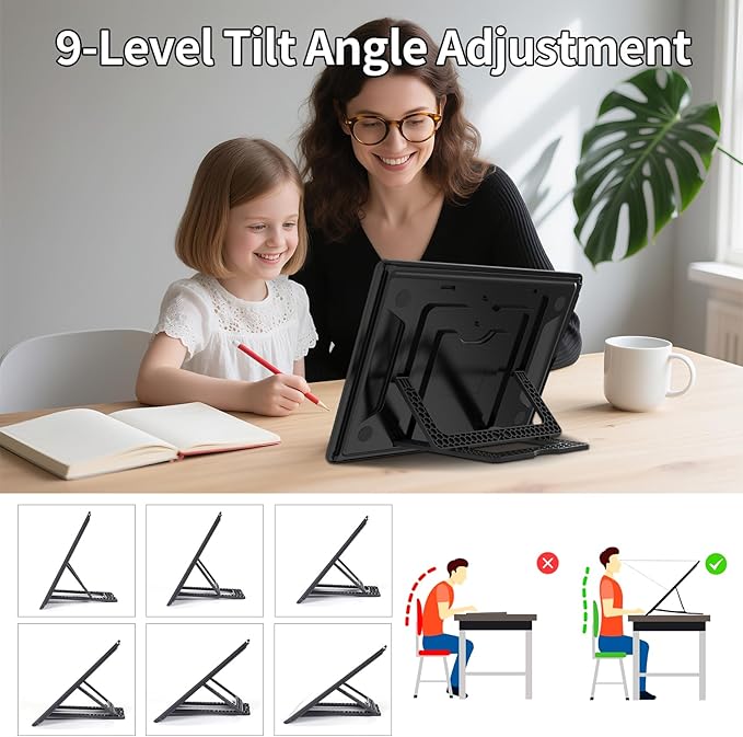 TOHETO Rechargeable A4 Light Board with Stand, Super Bright Magnetic Light Pad with Side Buttons, Wireless Light Box for Tracing and Drawing, Cordless LED Light Table for Diamond Painting, Sketching