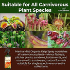 100% Organic Marina Mist Carnivorous Plant Food | Liquid Kelp Foliar Spray for Plants - Kelp Fertilizer for Venus Flytraps, Sundew, Butterworts, Pitcher Plants 16 Oz