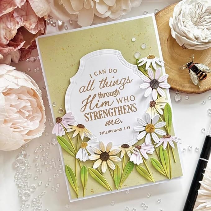 Cutting Dies Metal Stencils Scrapbooking Tools DIY Embossing Template for Paper Card Making Album Arts Crafts Supplies (Flower Set-20.4x10.1cm)