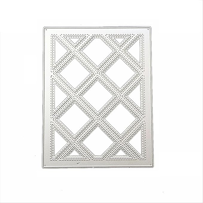 Cutting Dies Metal Stencils Scrapbooking Tools Flowers Lace Frame DIY Embossing Template for Paper Card Making Album Arts Crafts Supplies (Diamond Grid-14.3x11.1cm)