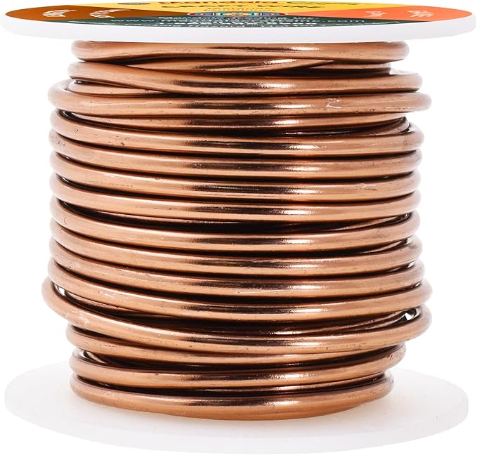 Mandala Crafts 8 Gauge Anodized Aluminum Craft Wire for Jewelry Making - 32 FT Colored Flexible Light Brown Wire - Bendable for Bonsai Armature Crafting Sculpting