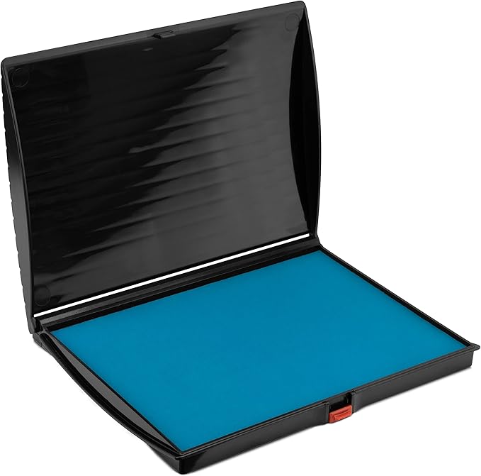 Large Premium Light Blue Ink Stamp Pad - 5" by 7" - Quality Felt Pad