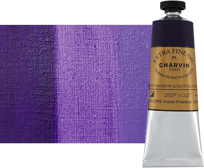 Charvin Extra Fine Oil Paint, Deep Violet 60 mL - Triple-Milled, Rich Texture, Poppy Oil-Based, Light-Fast, Handmade, Archival Quality