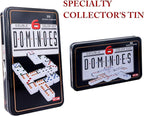 GOTHINK Double 6 Dominos Set for Adults with Tin Box Storage - 28 Tile Colorful Dot Dominoes Games Set for Family Night Gift Travel Game - Classic Party Board Game Ideal for 2-4 Players