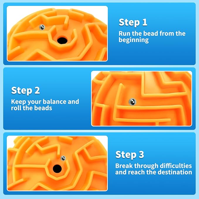 YongnKids 4 Pack 3D Puzzle Maze Ball Toys| Brain Teaser Puzzles Maze Game for Adults & Kids Ages 8-12 13+ Gifts, Games for Adults and Family Best- Easy & Medium & Hard Challenges