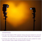 DMiotech 10Pcs Correction Gel Light Filter Overlay Transparent Plastic PVC Sheets Clear for Photo，Film,Video