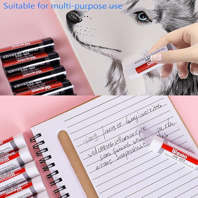 Black White Erasers 8 Pack Pencil Erasers Triangle Erasers for Kids Bulk for Students School Supplies Office Prize Gifts (Black and White Triangle)