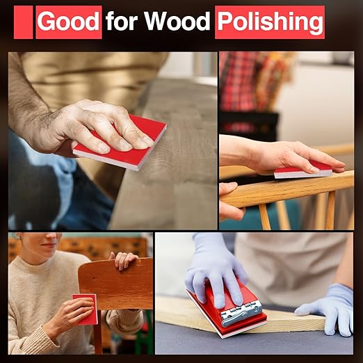 30-Pcs 3x4 Inch 800 Grit Sanding Sponge Set, Soft Foam Hand Sanding Blocks, Ultra-Fine Wet/Dry Sandpaper for Wood, Metal, Drywall, Furniture Polishing