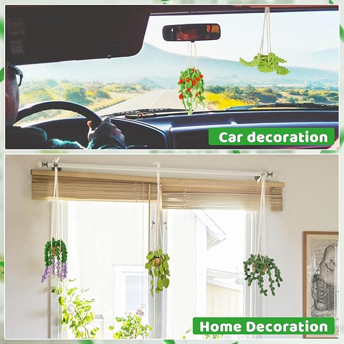 OEHPICC Needle Felting Kit, 5 Pack Hanging Plants Needle Felt Beginner Kit, Including Basic Felting Tools, Instructions, Felt Craft Kit for Indoor Outdoor Office and Home Decor