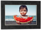 8x10 Mat Bevel Cut for 5.5x8.5 Photos - Acid Free Dark Grey Suede Precut Matboard with Backing Board and Crystal Clear, Self Seal Photo Mat Bag - for Pictures, Photos, Framing - 4-ply Thickness