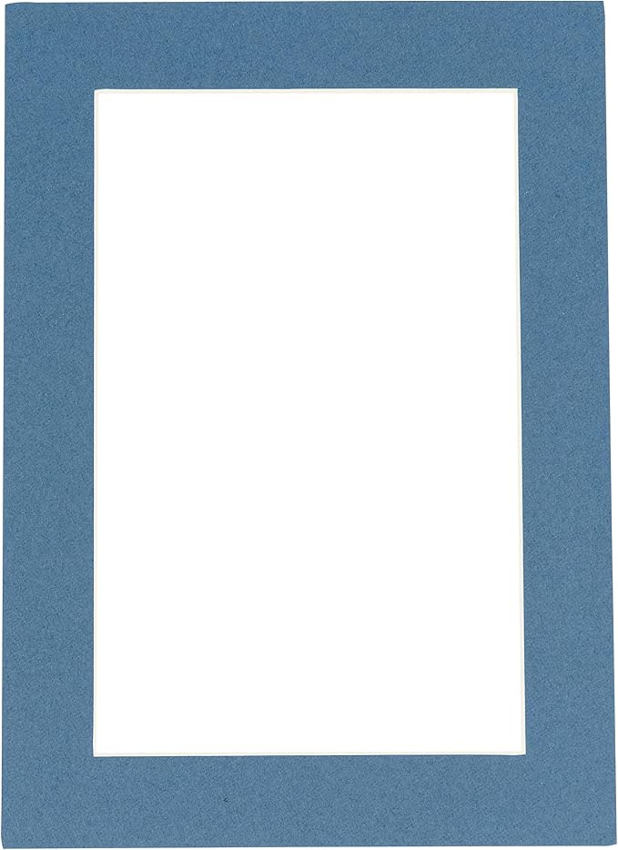 8x10 Mat for 6x8 Photo - Precut Steel Blue Picture Matboard for Frames Measuring 8 x 10 Inches - Bevel Cut to Display Art Measuring 6 x 8 Inches - Acid Free ONE MAT with Backing Board & Clear Bag