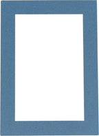 8x10 Mat for 6x8 Photo - Precut Steel Blue Picture Matboard for Frames Measuring 8 x 10 Inches - Bevel Cut to Display Art Measuring 6 x 8 Inches - Acid Free ONE MAT with Backing Board & Clear Bag