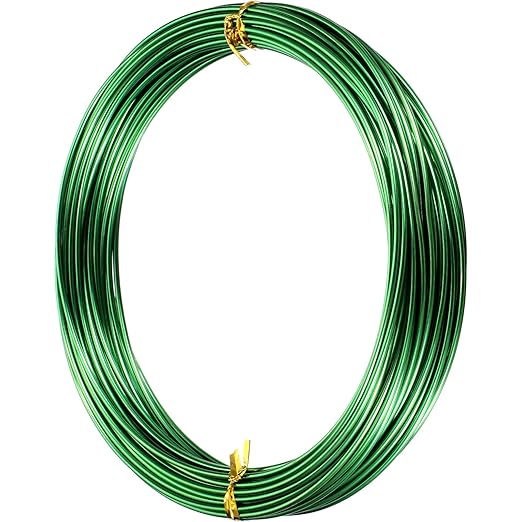 TecUnite Aluminum Craft Wire for Sculpting Armature Bendable Craft Wire for DIY Jewelry Making(Green, 10 M X 1.5 mm, 1 Roll)