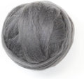 Colored Natural Wool roving, 8 OZ. Best Wool for Needle Felting, Wet Felting, handcrafts and Spinning. (Graphite)