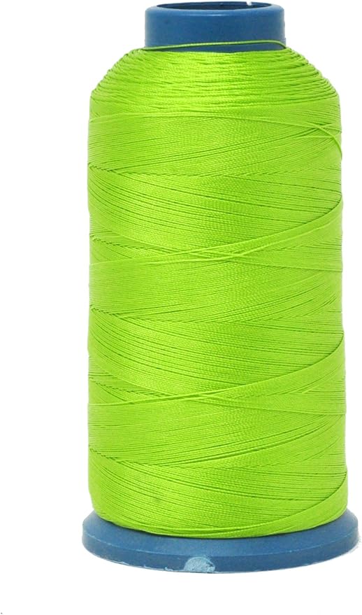 Mandala Crafts Bonded Nylon Thread Lime Green Heavy Duty Sewing Threads - 1500 YDs Size 69 210D T70 Tex 70 Thread for Leather Jeans Weaving Outdoor Marine Upholstery Threads