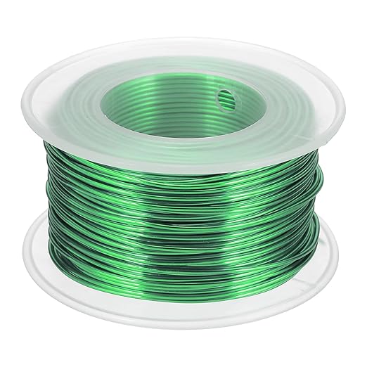 uxcell 18 Gauge / 1mm Anodized Aluminum Wire for Jewelry Craft Making, 102 Feet Bendable Flexible Wire for DIY Home Decor Gardening Sculpture, Green