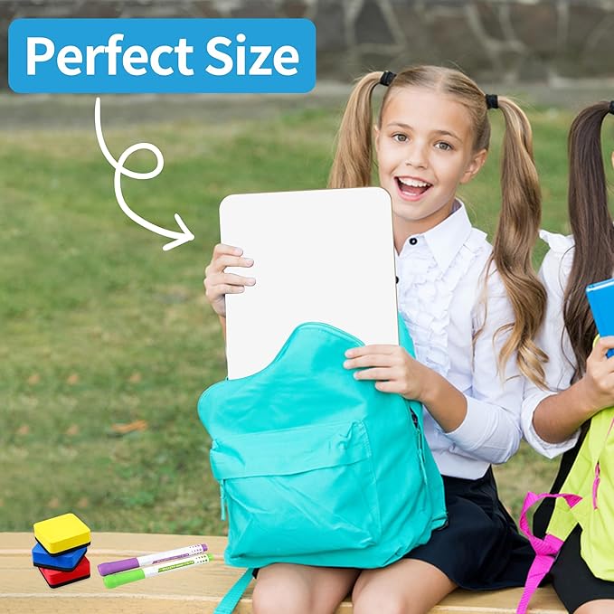 2 PC Small White Board Dry Erase Classroom Pack Boards 9" x12”Personal Whiteboards for Students Teachers School Supplies Lapboards