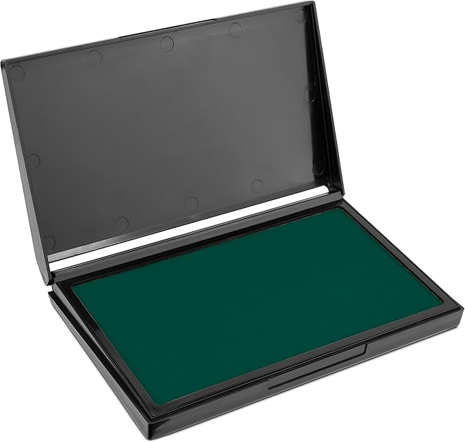 MaxMark Large Green Stamp Pad - 4-1/4" by 7-1/4" - Premium Quality Felt Pad