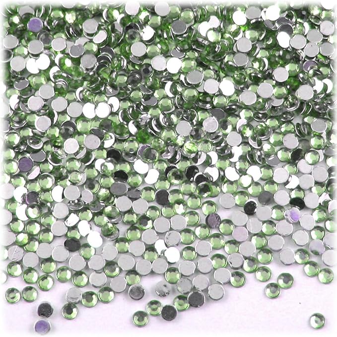 The Crafts Outlet 1,440pc Rhinestones Round 3mm (10ss) Light Green