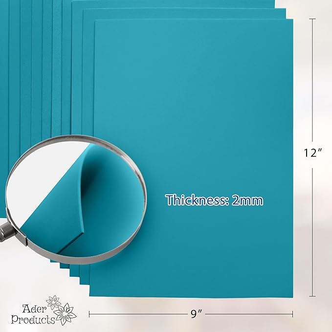 Light Blue EVA Foam Sheets for Crafts, 9 x 12 Inch, 2mm Thickness – Ideal for DIY Arts and Crafts, Foam Paper for Kids, Cosplay and Costumes - 15 Pack