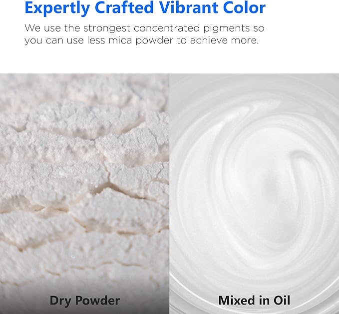 Rolio - Mica Powder - 1 Jar of Pigment for Paint, Dye, Soap Making, Nail Polish, Epoxy Resin, Candle Making, Bath Bombs, Slime - 100G / 3.5oz(Noble White)