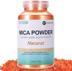 Mica Powder,7.05OZ（200g）,Nacarat Mica Powder Pigment for Epoxy Resin，Lip Gloss，Car Paint，Dye，Soap Making，Nail Polish,Epoxy Resin,Candle Making,Bath Bombs