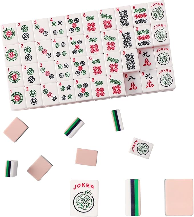 American Mahjong Tiles Set with 166 Quality Acrylic Tiles (1.2", Tiles Only), Mahjongg Game Set