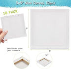 10PCS Mini Canvases for Painting - 5x5In Bulk Profile Small Square Canvases - 100% Cotton Mini Stretch Canvas for Children's Painting Art Supplies, School Home Decorating Projects