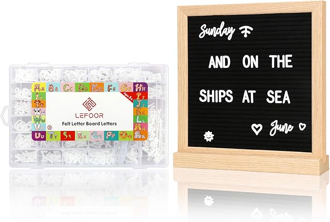 Letter Board Letters Only,698 PRE-Cut Characters (3/4 Inch,White) with Sorting Tray,Felt Letter Board Letters (Choice D)