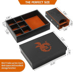 3 in 1 Dice Tray and Tower with Storage, Portable Dice Box for DND, D&D, MTG - Brown