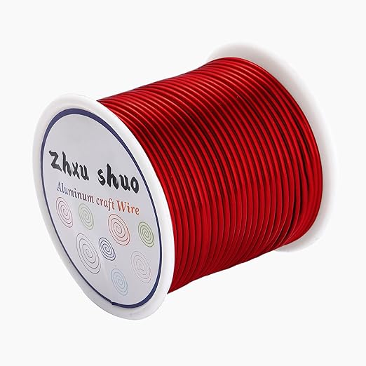 12 Gauge(2mm) Aluminum Wire 35 Yards Anodized Metal Wire for Bonsai Armature Crafting Sculpting Jewelry Craft Making Beading Floral (Red, 12 Gauge)