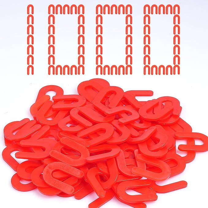 Horseshoe Shim Tile Spacers 1/8 Inch Tile Spacers U Shape Plastic Shims for Tile Leveler Spacers (1/8 Red 1000 pieces)