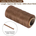 Uxcell 150D 0.8mm Flat Waxed Thread, 284 Yards, Polyester, Light Brown, 1 Roll