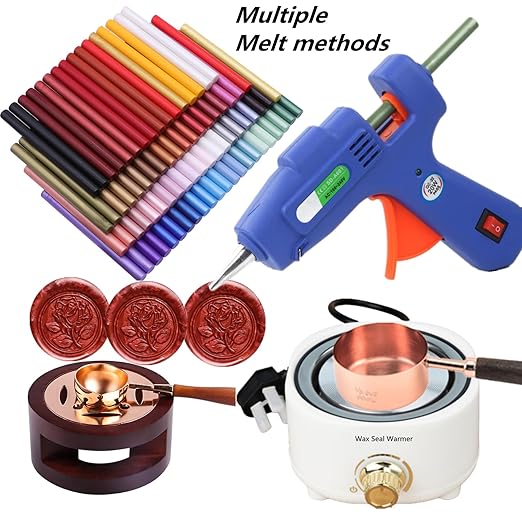 Wax Seal Sticks Gold, ONWINPOR 20pcs Glue Gun Wax Sealing Sticks for Waxseal Stamp, Waxsealsticks Suit to 0.28'' Glue Gun, Wedding Invitations(Gold)