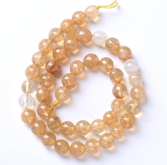 90pcs 4mm Natural Faceted Tea Watermenlon Jade Stone Beads for Jewelry Making Energy Healing Beads DIY Bracelet Necklace Accessories 15" (4mm, Faceted Tea Yellow Jade)