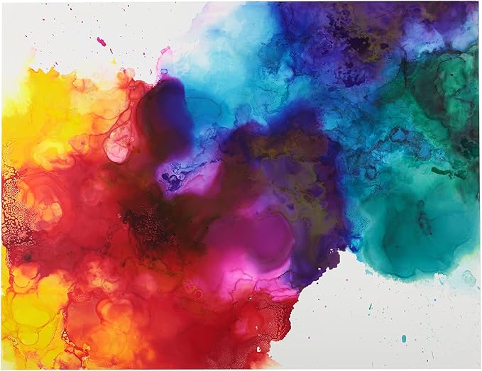 Alcohol Ink - CMYK Set, 7 Pieces | 10 Sheets 9x12 Multimedia Paper | Fast-Drying, Permanent, Transparent Alcohol Inks for Gloss Paper, Glass, Metal | 25 ml Bottles