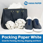 HANA PAPER 30.5" x 17" Large size (250 sheets, 9.5lb) Packing Paper Sheets for Moving, A grade of Newsprint paper for wrapping, storage, shipping. Box packaged. Ideal for wrap dish, glassware.