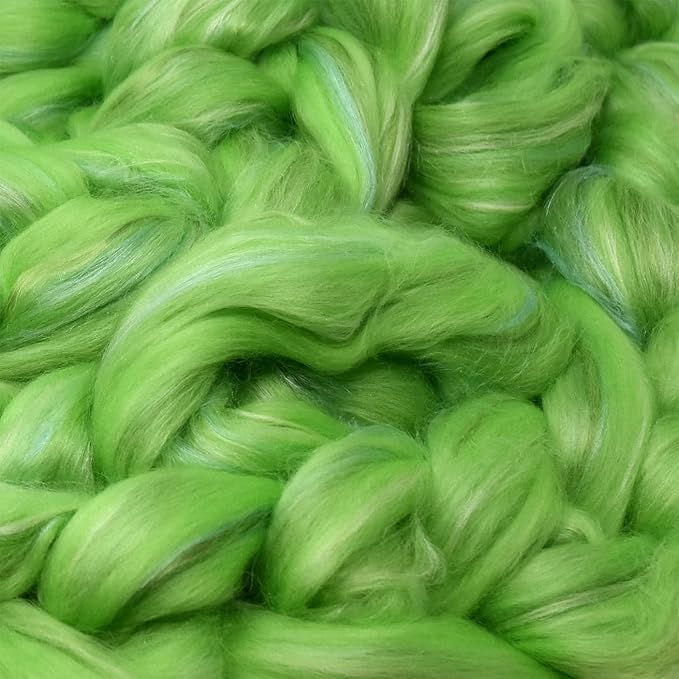 Merino Silk Luxe Tonal Designer Blend. Superfine Merino, Mulberry Silk, Tussah Silk. Top Roving for Spinning or Felting. Secret Garden 1oz