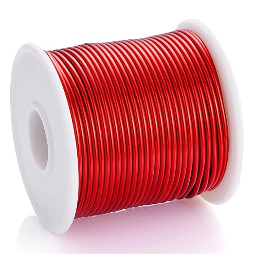 12 Gauge Red Aluminum Craft Wire (105FT) - Anodized for Jewelry Making, Beading Floral, Plant Gardening, Sculpting & Modeling Craft Wire (Red #23, 2mm)