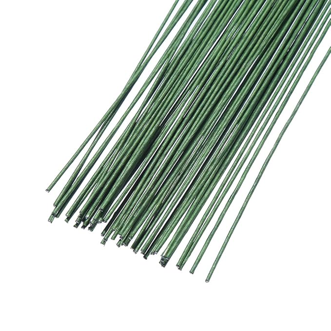 DECORA 18 Gauge Dark Green Floral Paper Wrapped Wire 16 inch,50/Package