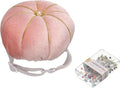 HARFINGTON Wrist Pin Cushion Wristband Sewing Pincushion Polyester Pin Holder Wearable Pumpkin Shaped Needles Wristband with 100 Head Needles for Sewing Quilting DIY Crafts, Pink