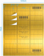1" x 2-5/8" Address Labels- Gold Shipping Labels Stickers/Mailing Labe Stickers for Laser/Inkjet Printer, Matte- Permanent Adhesive Sticker