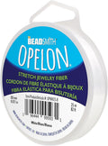 The Beadsmith Opelon Stretch Cord – Elastic Beading Fiber, White, 0.8 mm Diameter, 25 Meters (82 ft) Spool