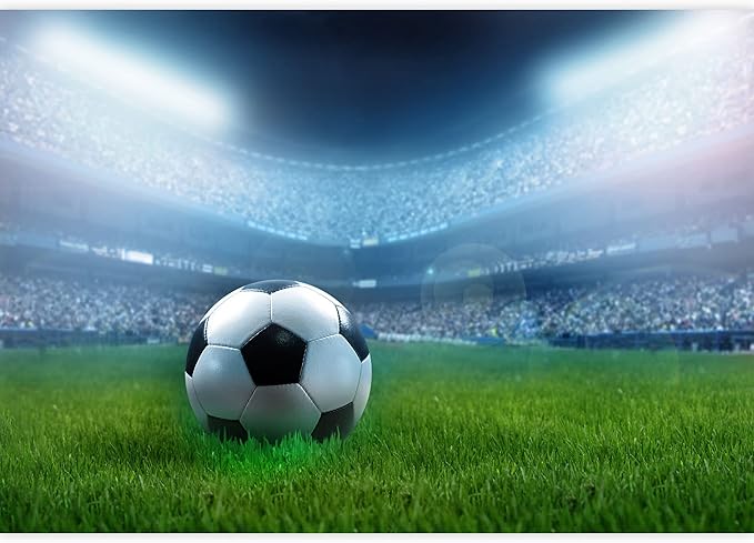 wall26 - Close Up of a Football Ball on a Full Stadium - Removable Wall Mural | Self-Adhesive Large Wallpaper - 66x96 inches