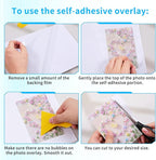 100 Pack Matte Self Adhesive Laminating Sheets, Clear Laminating Sheets Holographic Sticker Paper Clear Vinyl, Matte Finish Self Sealing Lamination Sheet, with Scraper, 8.38" x 11.8"