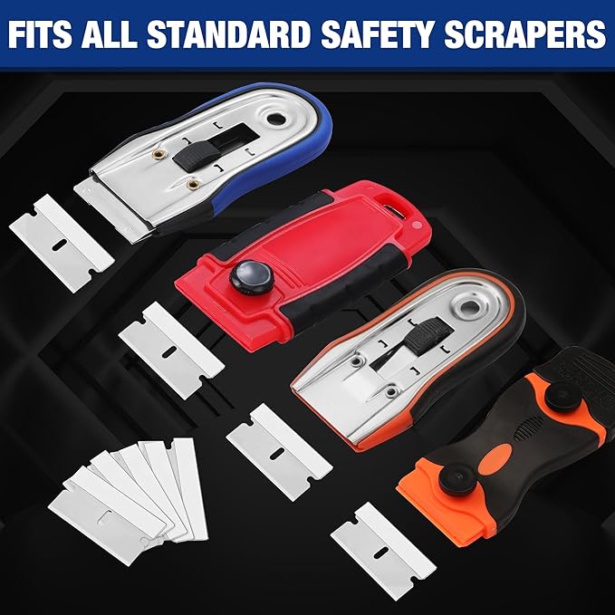 WORKPRO 50-Pack Single Razor Edge Blades, Industrial Scraper Razor Blades, High Carbon Steel One Edge Razor Blades