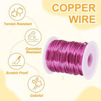 uxcell 16 Gauge / 1.5mm Anodized Aluminum Wire for Jewelry Craft Making, 102 Feet Bendable Flexible Wire for DIY Home Decor Gardening Sculpture, Rose Red