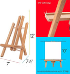 MEEDEN 12 Inch Small Tabletop Easel: 12 Pack Beech Wood Easel for Painting - Display Table Top Easel Canvas Stand for Painting Sign